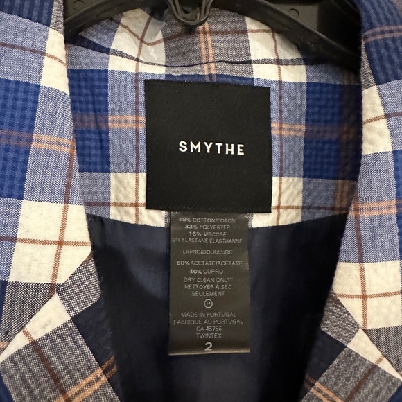 Smythe Patch Pocket Duchess Blazer Blue Plaid - Picture 5 of 15